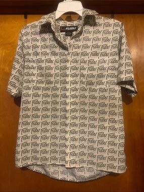 FUBU Size S (8/10) Gray Logo Top